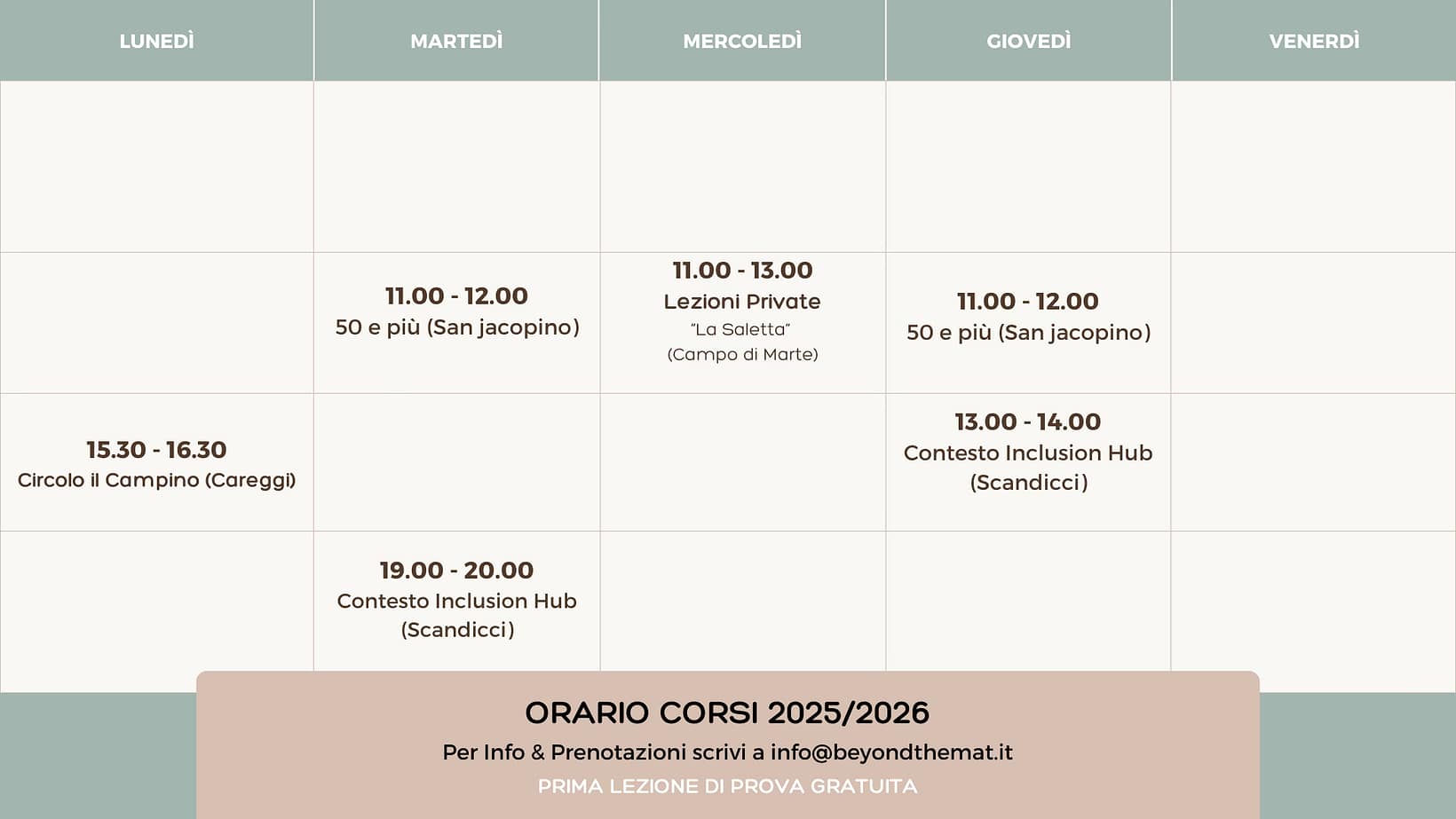 orario corsi yoga a firenze 2025 2025
